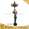 home decoration cast bronze lamp sculpture of lady standing